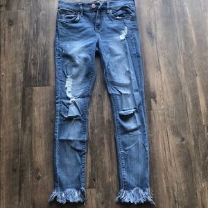 Express ripped jeans with distressed bottom